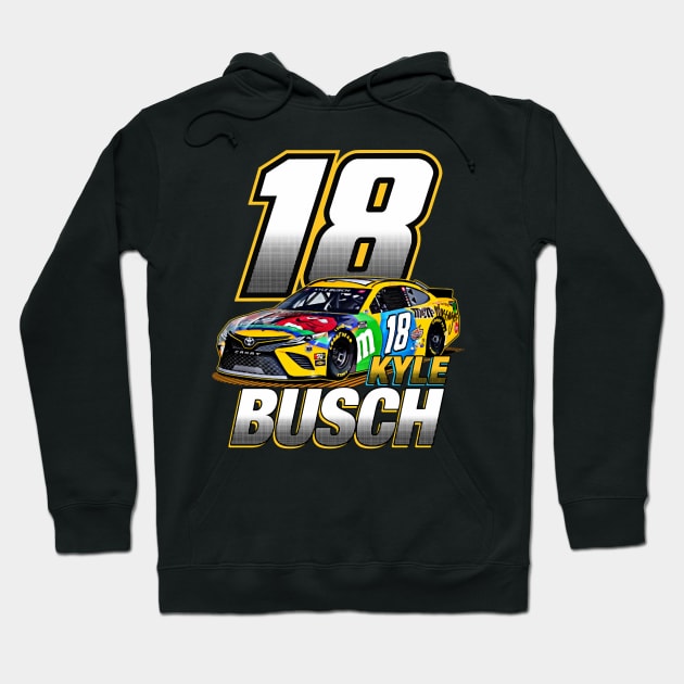 Kyle Busch 18 Hoodie by Erianna Bee